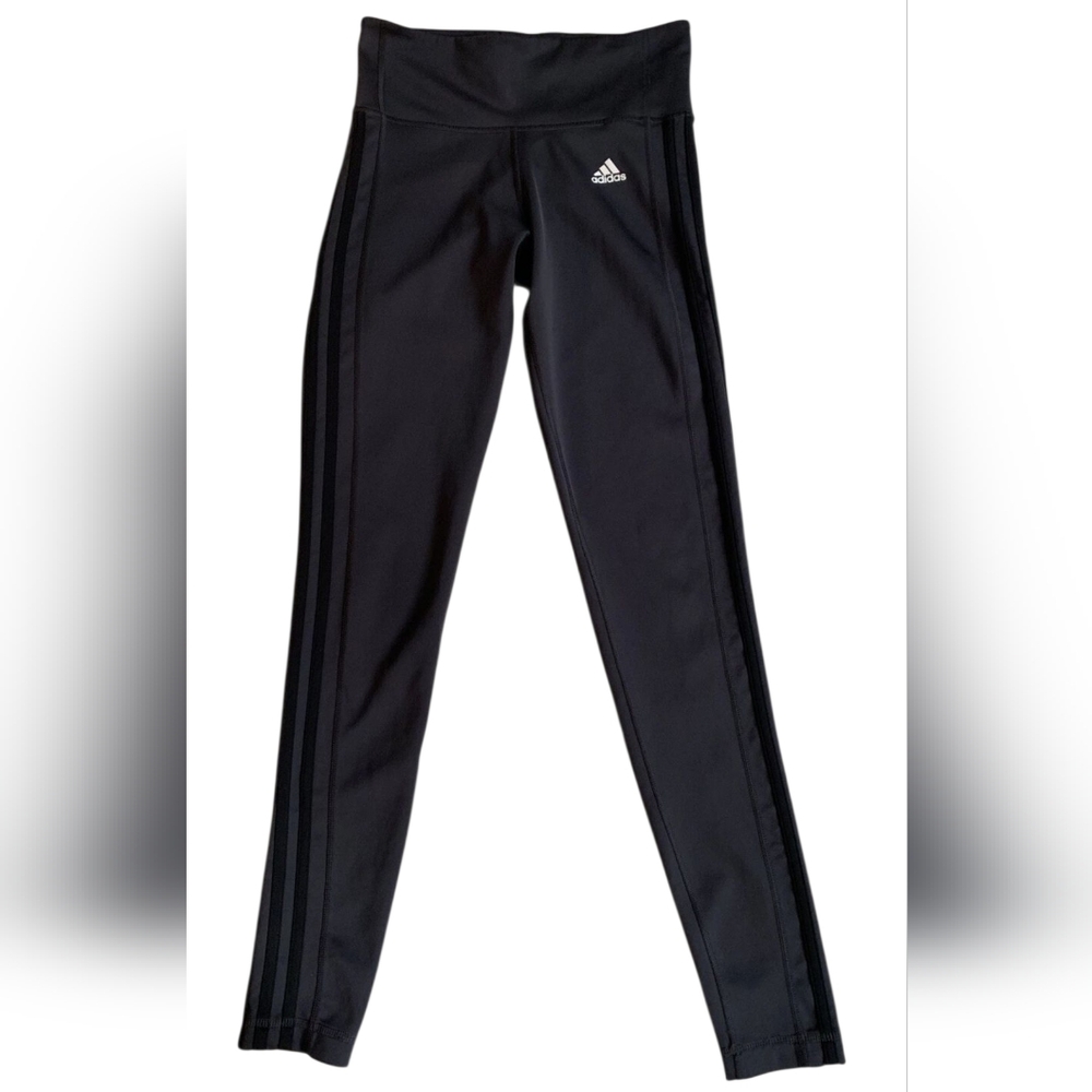 ADIDAS Women's CLIMALITE High Rise CLASSIC Stripe Gray/Black Leggings Size M